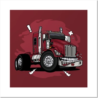 Monster red truck Posters and Art